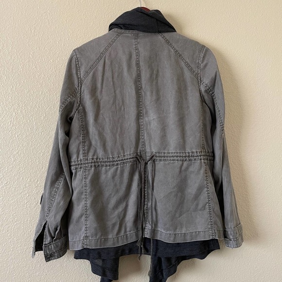 Anthropologie Hei Hei layered olive & gray utility jacket lagenlook - Picture 8 of 9